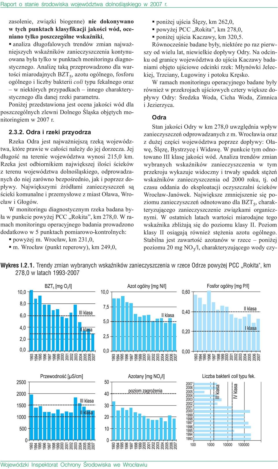 Analizê tak¹ przeprowadzono dla wartoœci miarodajnych BZT 5, azotu ogólnego, fosforu ogólnego i liczby bakterii coli typu fekalnego oraz w niektórych przypadkach innego charakterystycznego dla danej