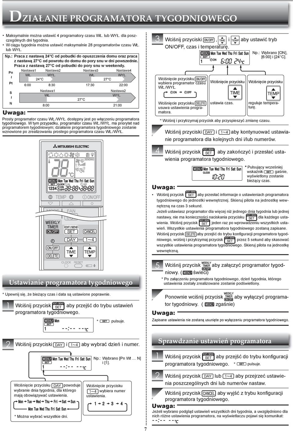 Nastawa1 Nastawa2 Nastawa3 Nastawa4 Pn WŁ. WYŁ. WŁ. WYŁ. Prosty programator czasu WŁ./WYŁ.