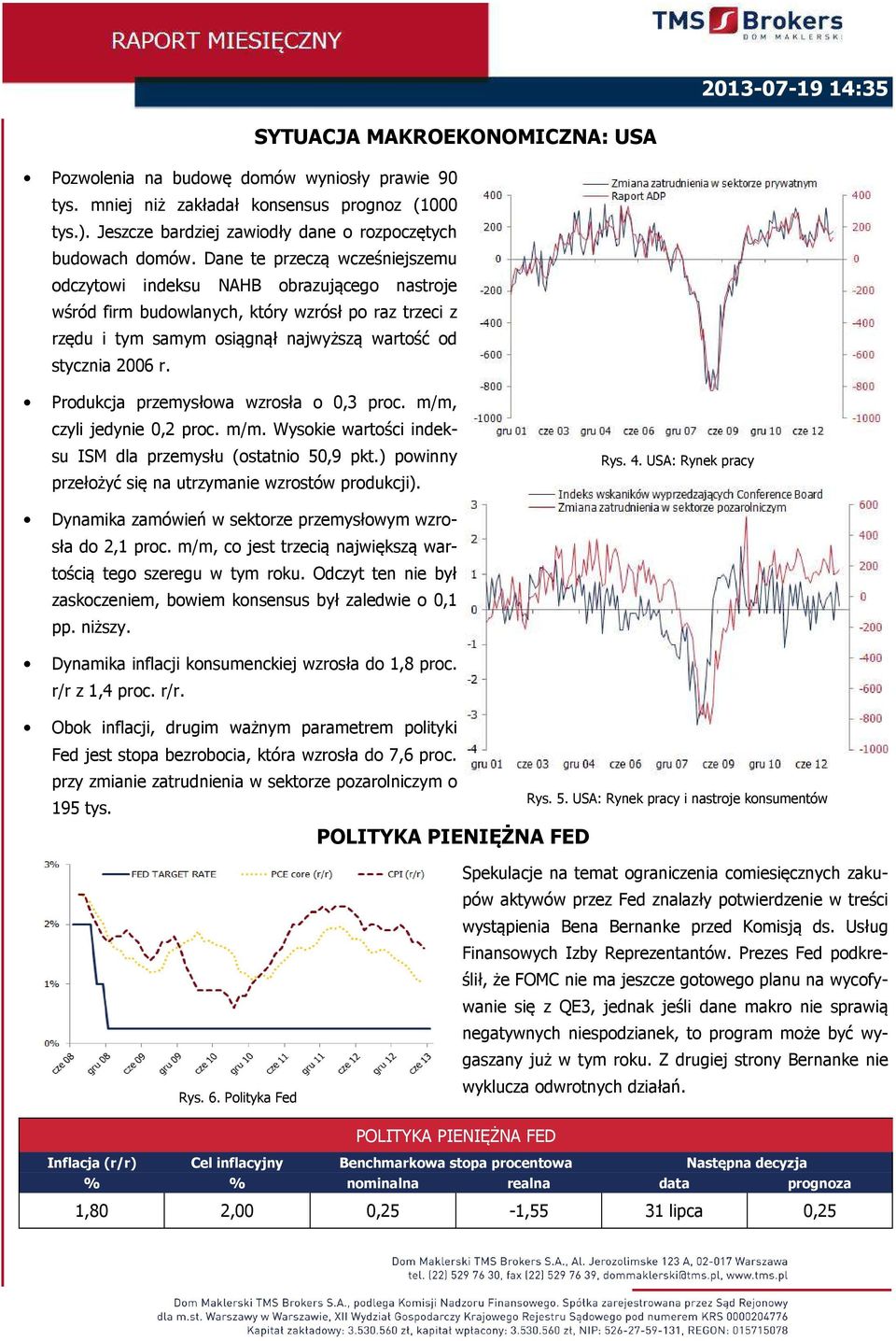 Produkcja przemysłowa wzrosła o 0,3 proc. m/m, czyli jedynie 0,2 proc. m/m. Wysokie wartości indeksu ISM dla przemysłu (ostatnio 50,9 pkt.) powinny przełożyć się na utrzymanie wzrostów produkcji).