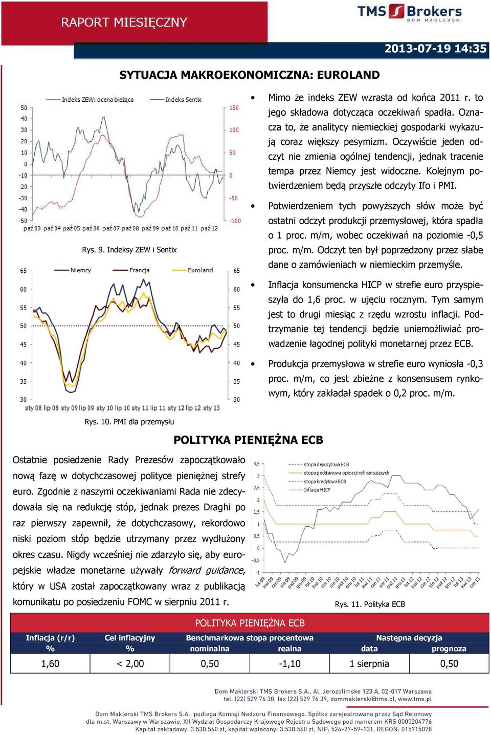 Kolejnym potwierdzeniem będą przyszłe odczyty Ifo i PMI. Rys. 9. Indeksy ZEW i Sentix Potwierdzeniem tych powyższych słów może być ostatni odczyt produkcji przemysłowej, która spadła o 1 proc.