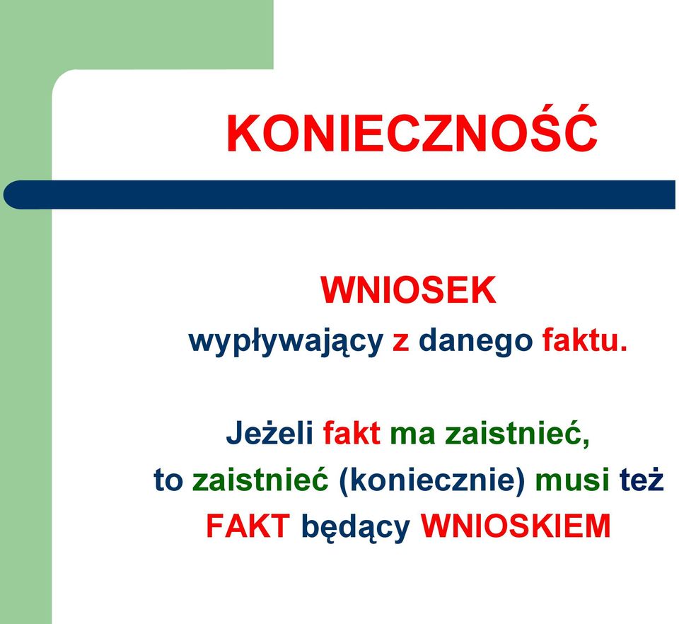 Jeżeli fakt ma zaistnieć, to