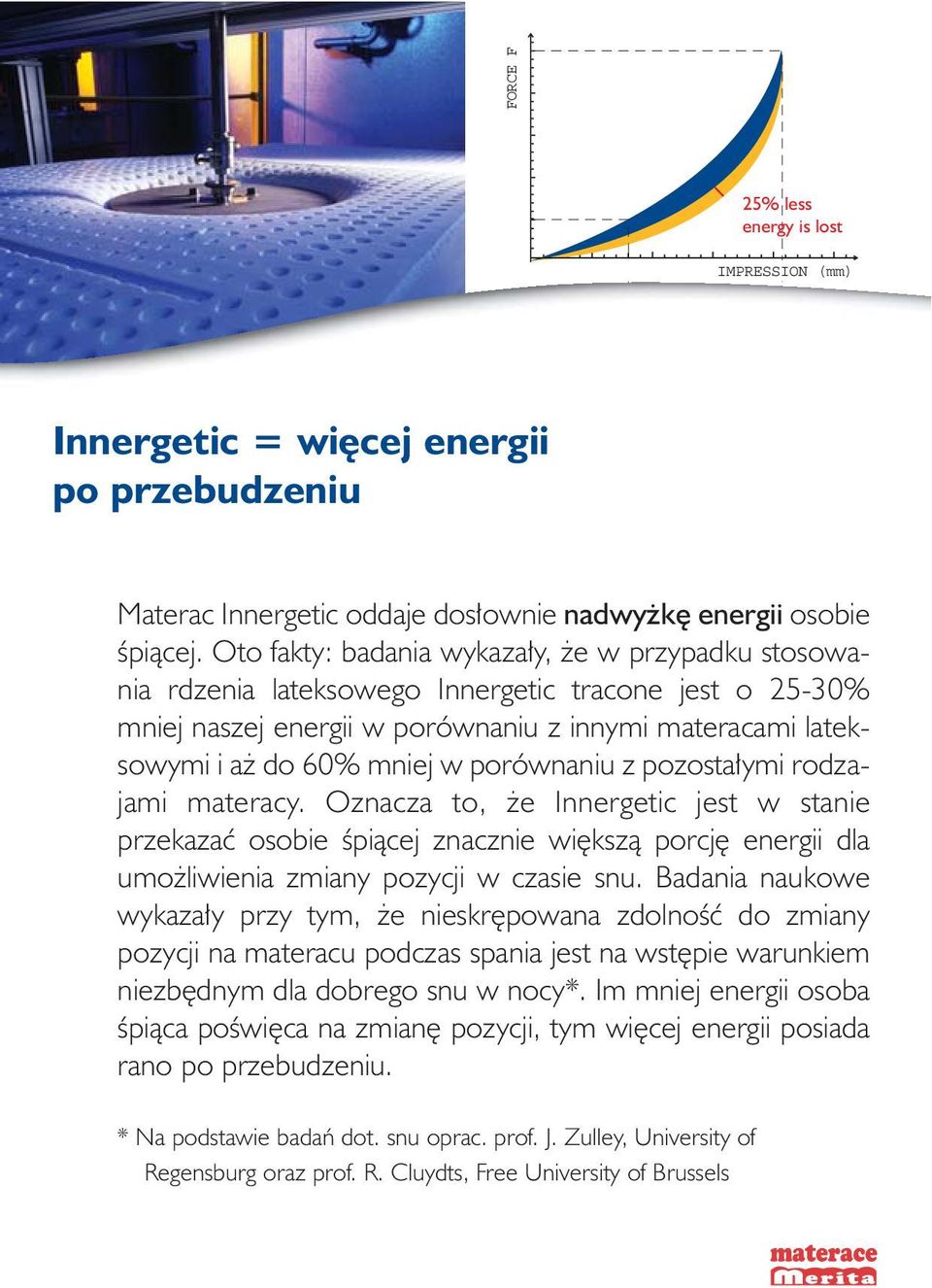 porównaniu z pozosta ymi rodzajami materacy. Oznacza to, e Innergetic jest w stanie przekazaç osobie Êpiàcej znacznie wi kszà porcj energii dla umo liwienia zmiany pozycji w czasie snu.