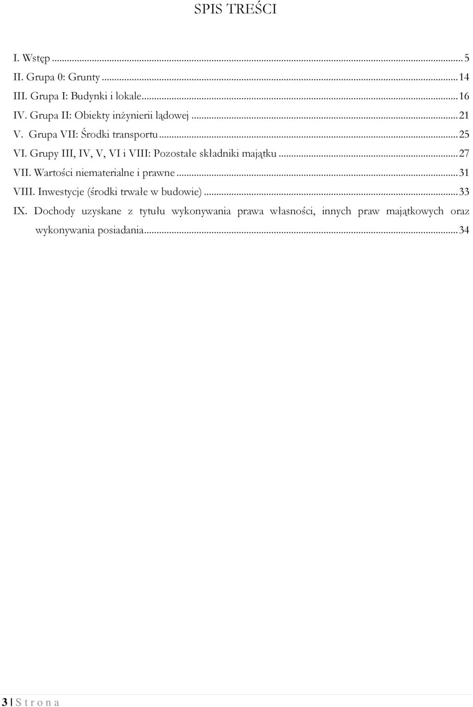 Grupy III, IV, V, VI i VIII: Pozostałe składniki majątku... 27 VII. Wartości niematerialne i prawne... 31 VIII.