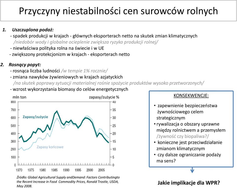 polityka rolna na świecie i w UE - zwiększony protekcjonizm w krajach - eksporterach netto 2.