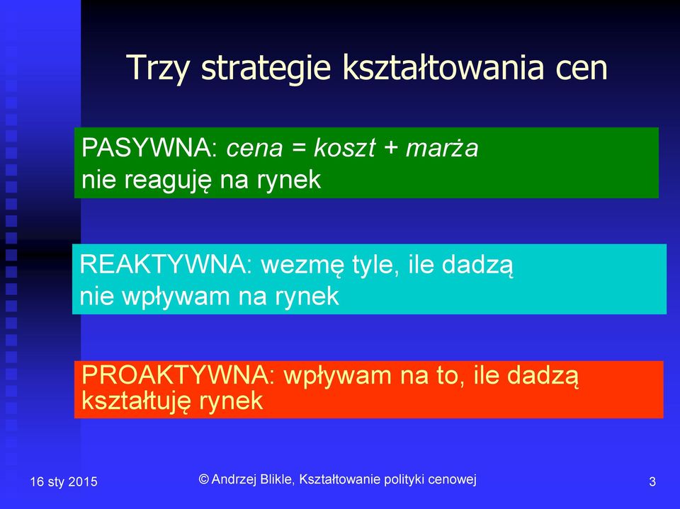 wezmę tyle, ile dadzą nie wpływam na rynek