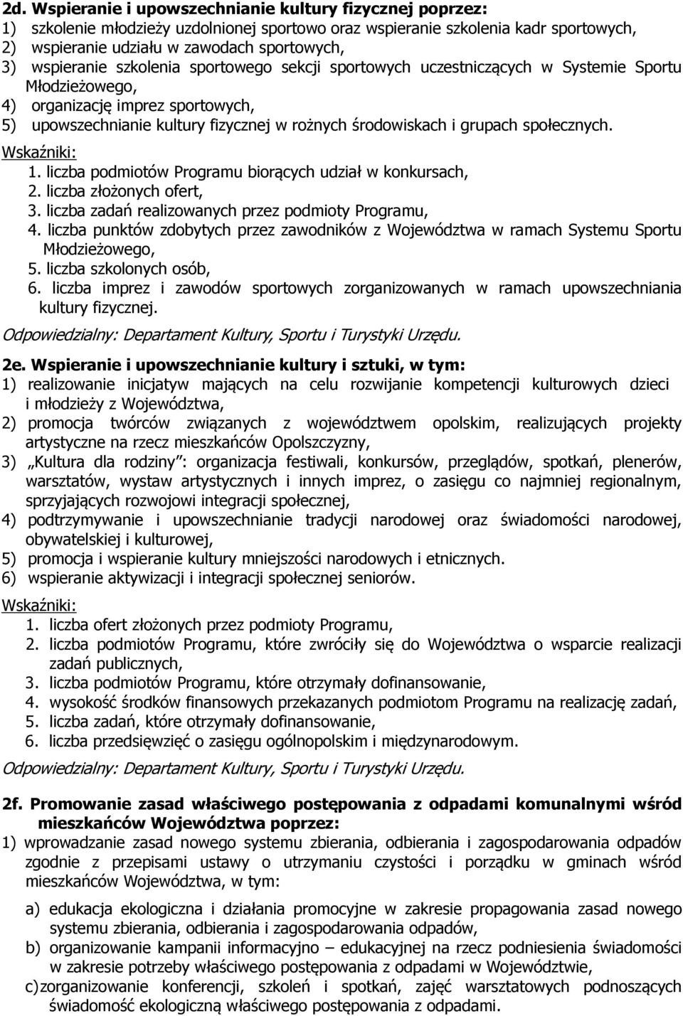 grupach społecznych. 1. liczba podmiotów Programu biorących udział w konkursach, 2. liczba złożonych ofert, 3. liczba zadań realizowanych przez podmioty Programu, 4.