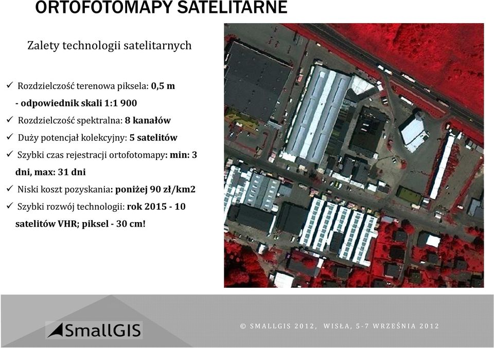 czas rejestracji ortofotomapy: min: 3 dni, max: 31 dni Niski koszt pozyskania: poniżej 90 zł/km2 Szybki