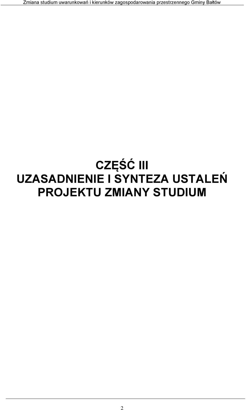 SYNTEZA USTALEŃ