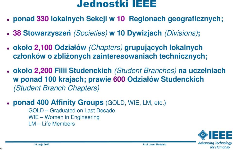 około 2,200 Filii Studenckich (Student Branches) na uczelniach w ponad 100 krajach; prawie 600 Odziałów Studenckich (Student