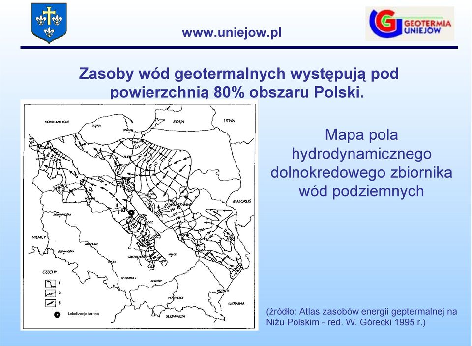 Mapa pola hydrodynamicznego dolnokredowego zbiornika wód