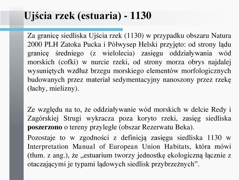 nanoszony przez rzekę (łachy, mielizny).