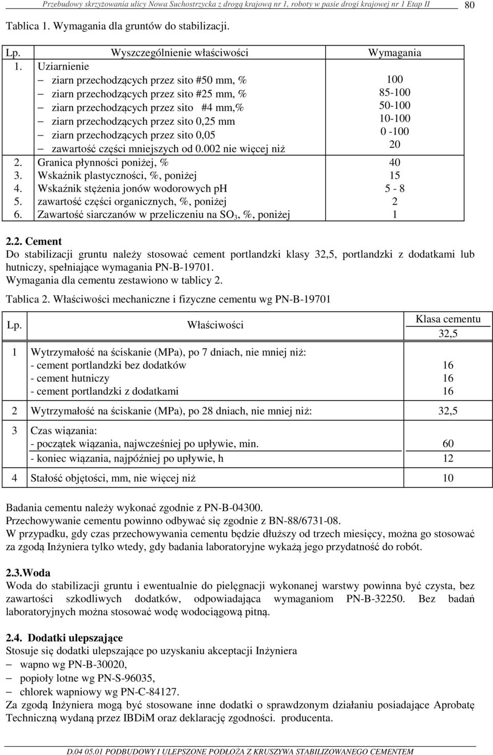 10-100 ziarn przechodzących przez sito 0,05 0-100 zawartość części mniejszych od 0.002 nie więcej niż 20 2. 3. 4. 5. 6.