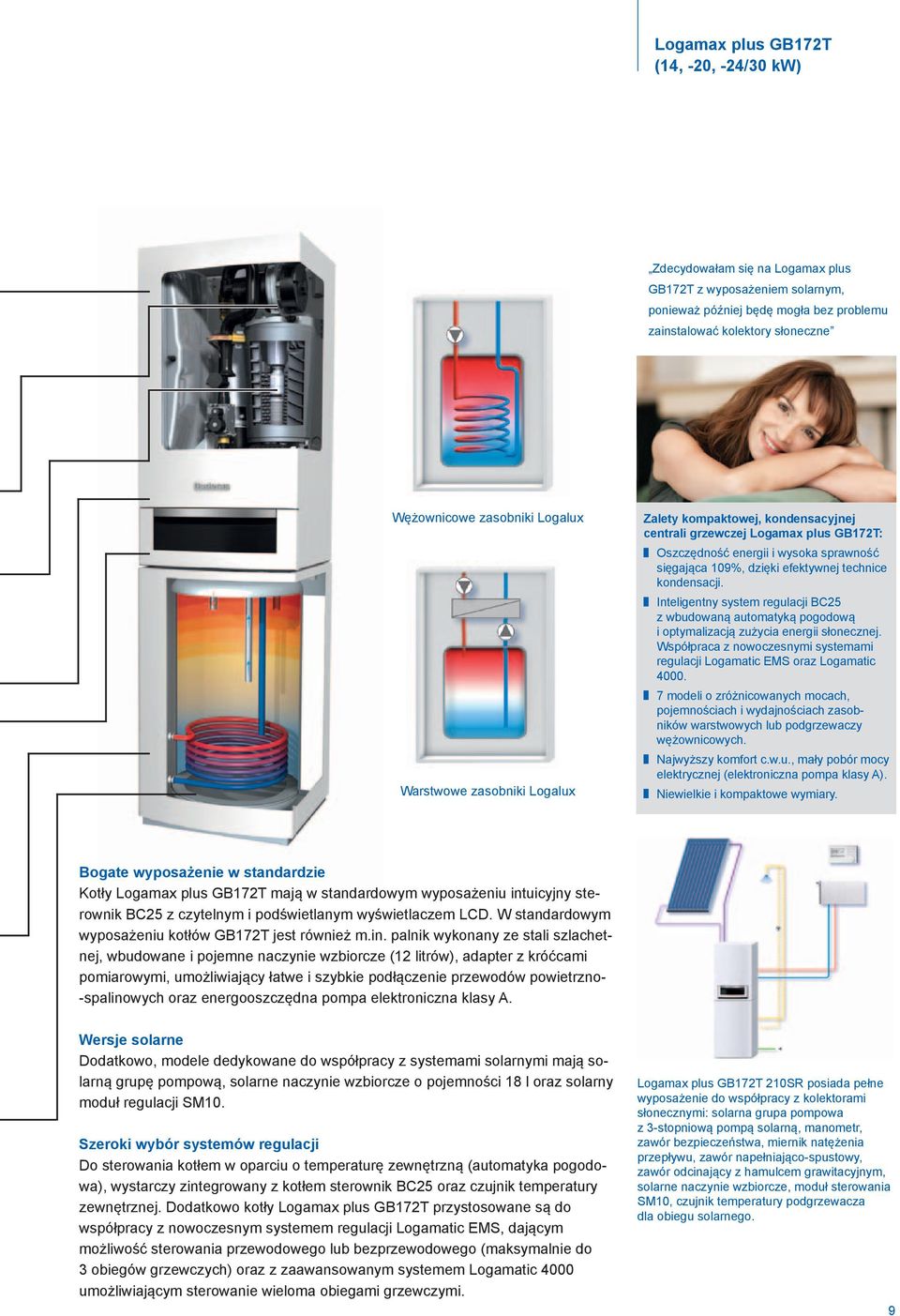 technice kondensacji. Inteligentny system regulacji BC25 z wbudowaną automatyką pogodową i optymalizacją zużycia energii słonecznej.