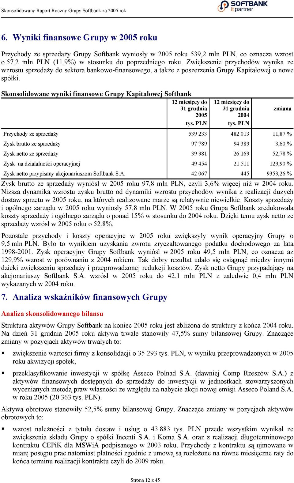 Zwiększenie przychodów wynika ze wzrostu sprzedaży do sektora bankowo-finansowego, a także z poszerzenia Grupy Kapitałowej o nowe spółki.