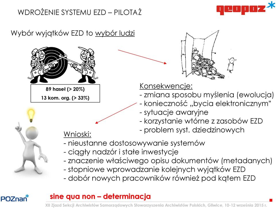 dziedzinowych Wnioski: - nieustanne dostosowywanie systemów - ciągły nadzór i stałe inwestycje - znaczenie właściwego opisu