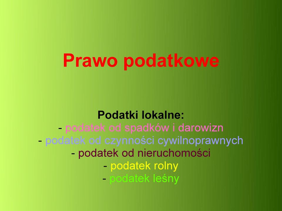 od czynności cywilnoprawnych - podatek