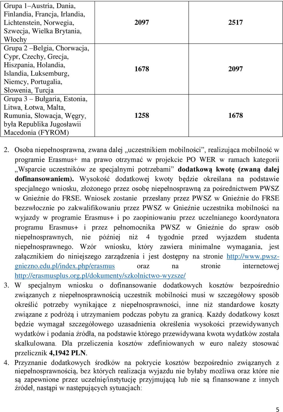 Osoba niepełnosprawna, zwana dalej uczestnikiem mobilności, realizująca mobilność w programie Erasmus+ ma prawo otrzymać w projekcie PO WER w ramach kategorii Wsparcie uczestników ze specjalnymi