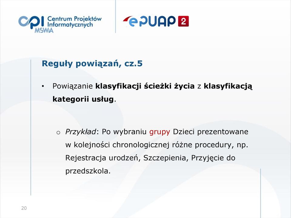 kategorii usług.