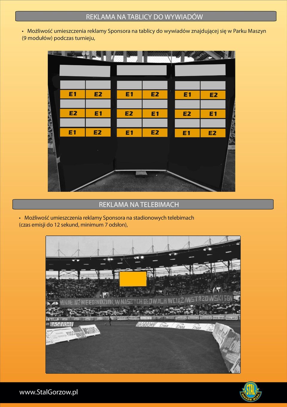 podczas turnieju, REKLAMA NA TELEBIMACH Możliwość umieszczenia reklamy