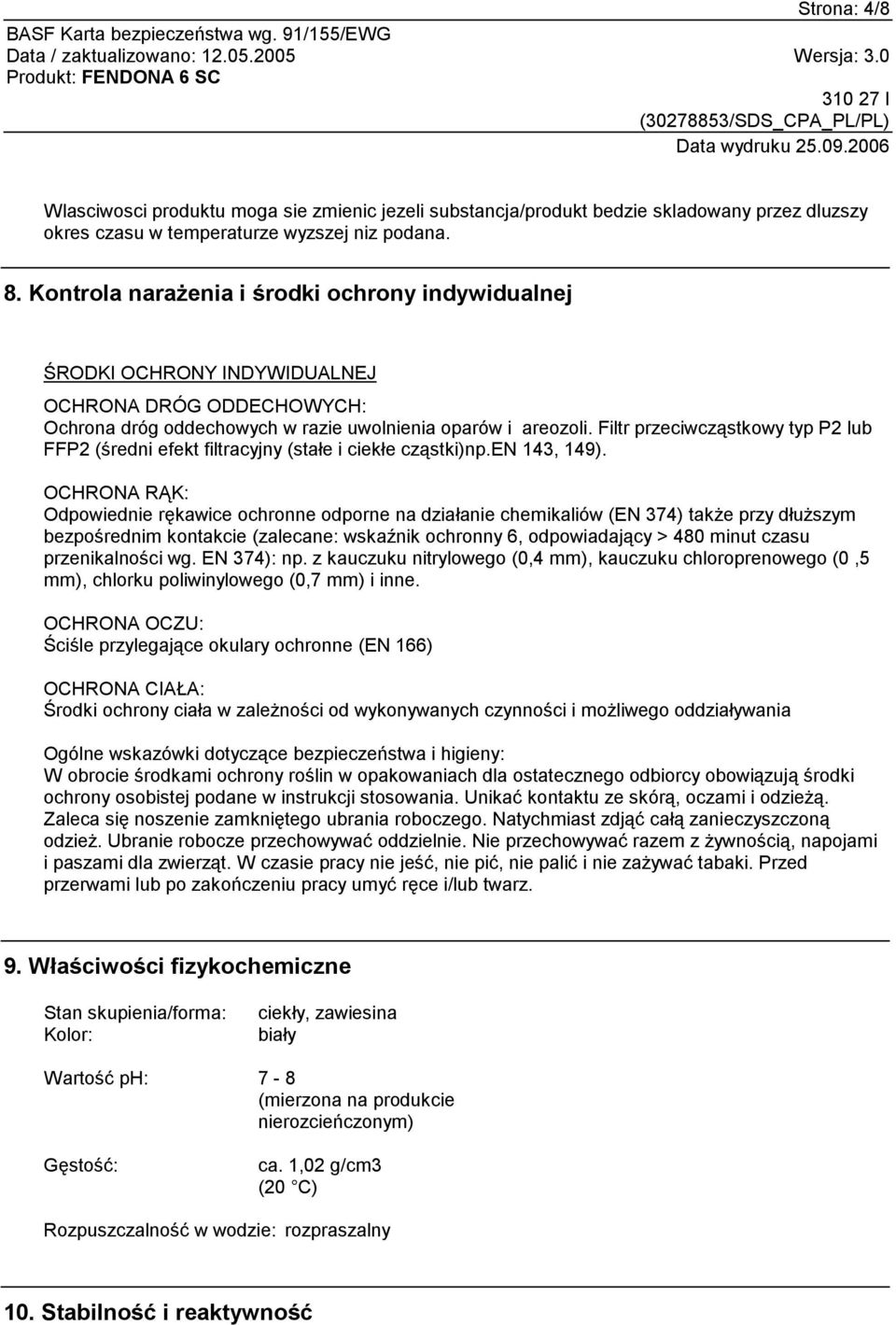 Filtr przeciwcząstkowy typ P2 lub FFP2 (średni efekt filtracyjny (stałe i ciekłe cząstki)np.en 143, 149).