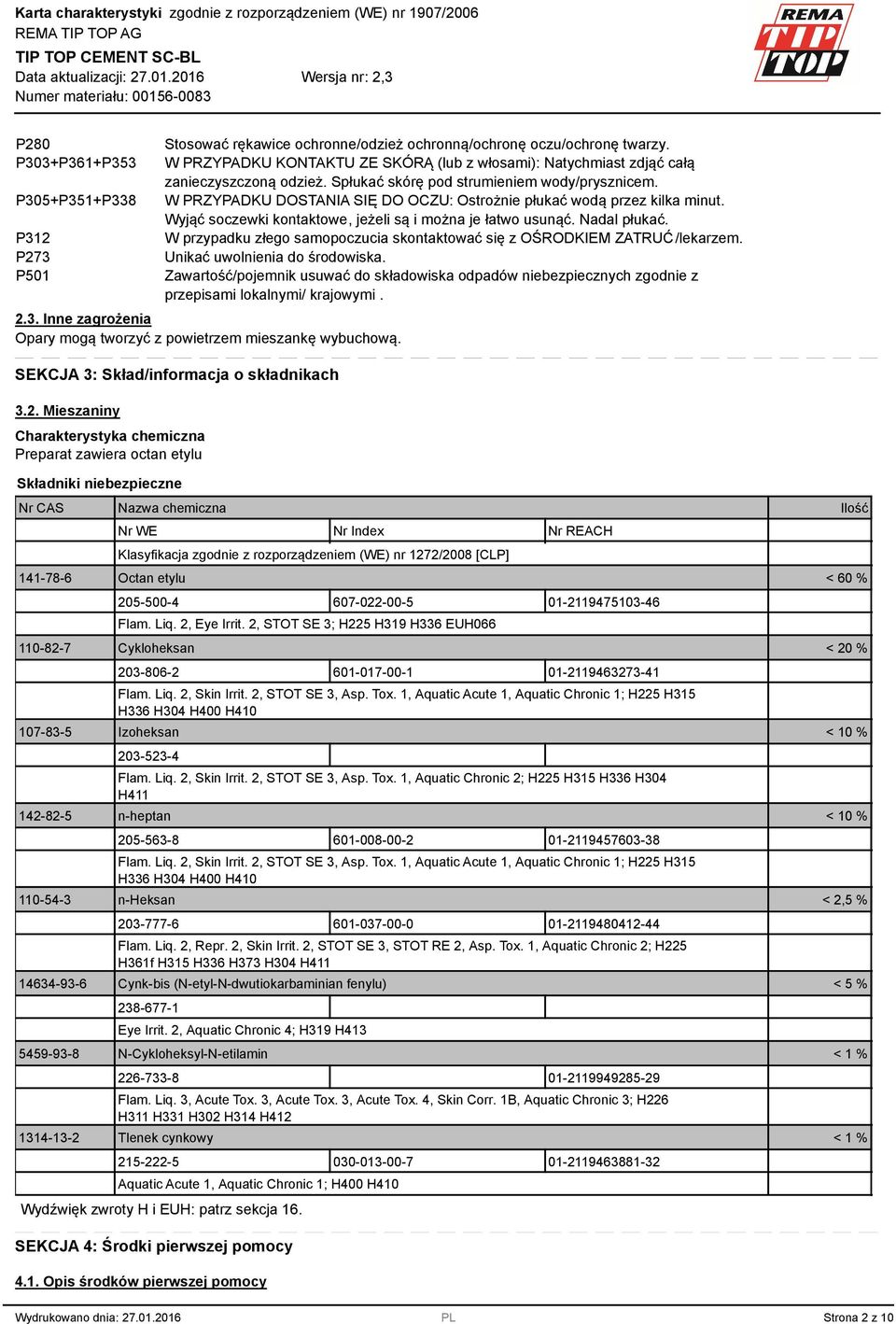 W PRZYPADKU DOSTANIA SIĘ DO OCZU: Ostrożnie płukać wodą przez kilka minut. Wyjąć soczewki kontaktowe, jeżeli są i można je łatwo usunąć. Nadal płukać.