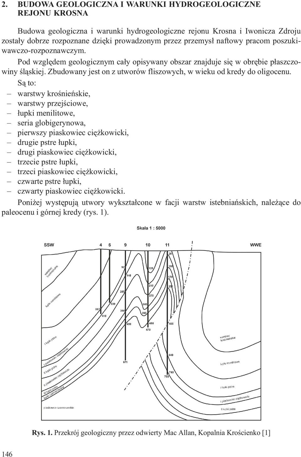 Zbudowany jest on z utworów fliszowych, w wieku od kredy do oligocenu.