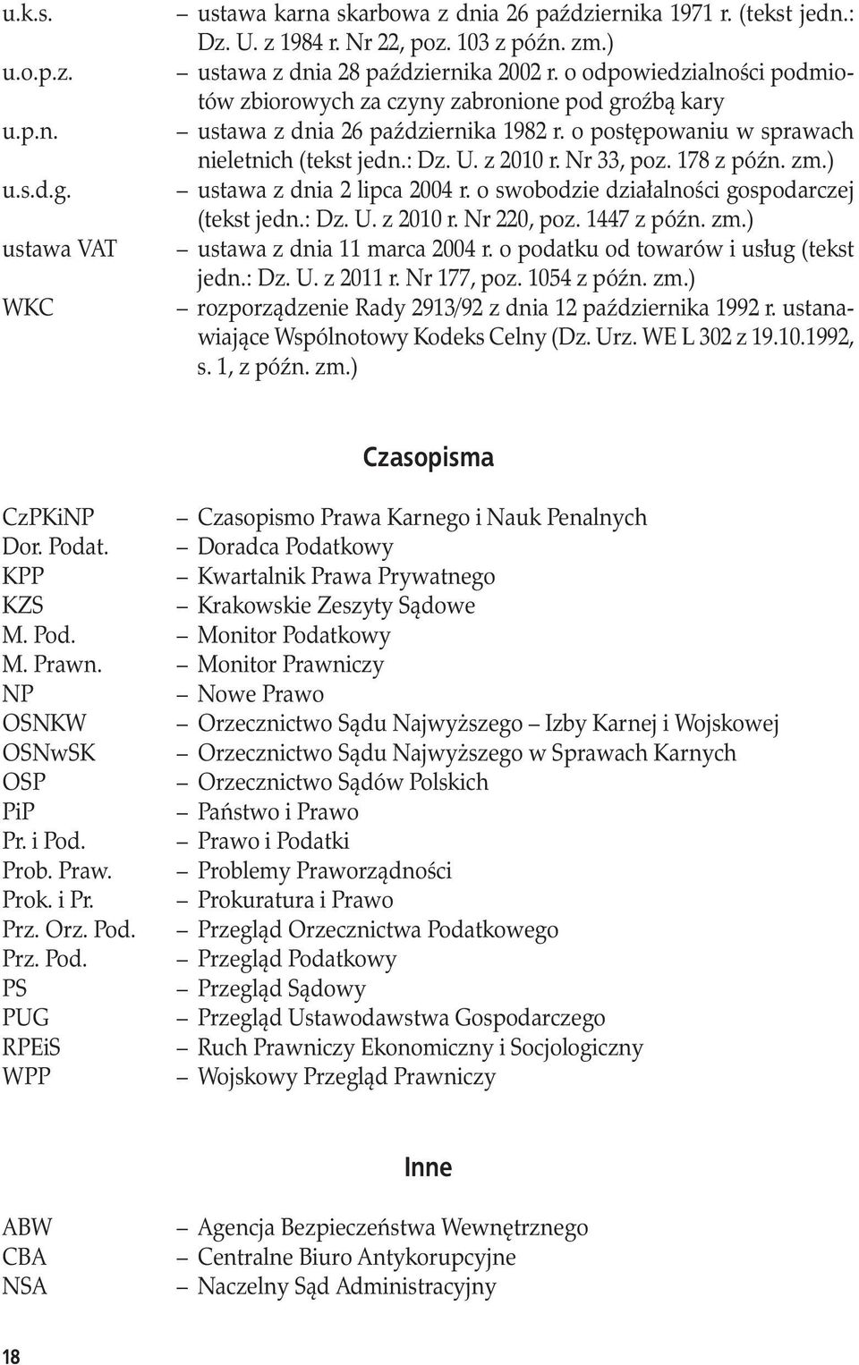 178 z późn. zm.) ustawa z dnia 2 lipca 2004 r. o swobodzie działalności gospodarczej (tekst jedn.: Dz. U. z 2010 r. Nr 220, poz. 1447 z późn. zm.) ustawa z dnia 11 marca 2004 r.