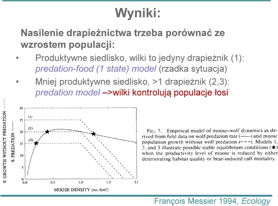 state) model (rzadka sytuacja) Mniej produktywne siedlisko, >1 drapieżnik