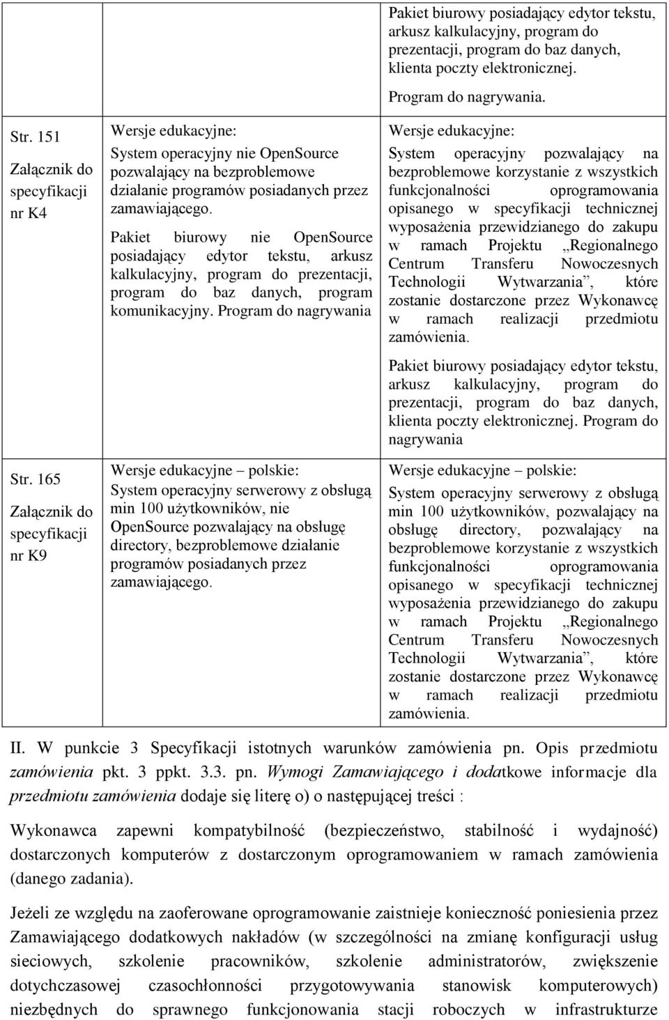 programów posiadanych przez Program do nagrywania Wersje edukacyjne polskie: System operacyjny serwerowy z obsługą min 100 użytkowników, pozwalający na obsługę directory, pozwalający na II.