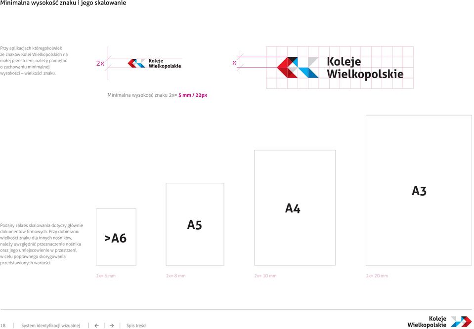 2 Minimalna wysokość znaku 2= 5 mm / 22p Podany zakres skalowania dotyczy głównie dokumentów firmowych.