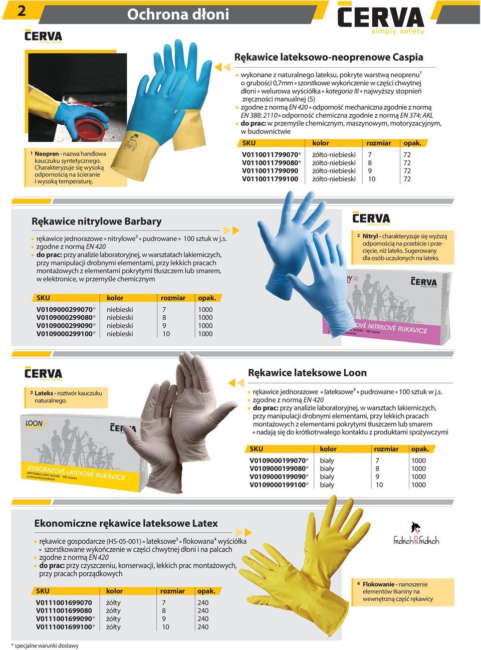 zgodne z normą EN 4 odporność mechaniczna zgodnie z normą EN 388: 21 odporność chemiczna zgodnie z normą EN 374: AKL do prac: w przemyśle chemicznym, maszynowym, motoryzacyjnym, w budownictwie