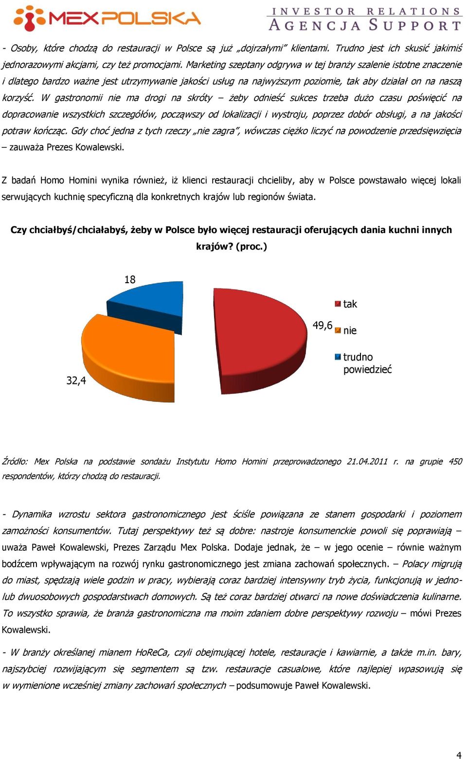 W gastronomii nie ma drogi na skróty żeby odnieść sukces trzeba dużo czasu poświęcić na dopracowanie wszystkich szczegółów, począwszy od lokalizacji i wystroju, poprzez dobór obsługi, a na jakości