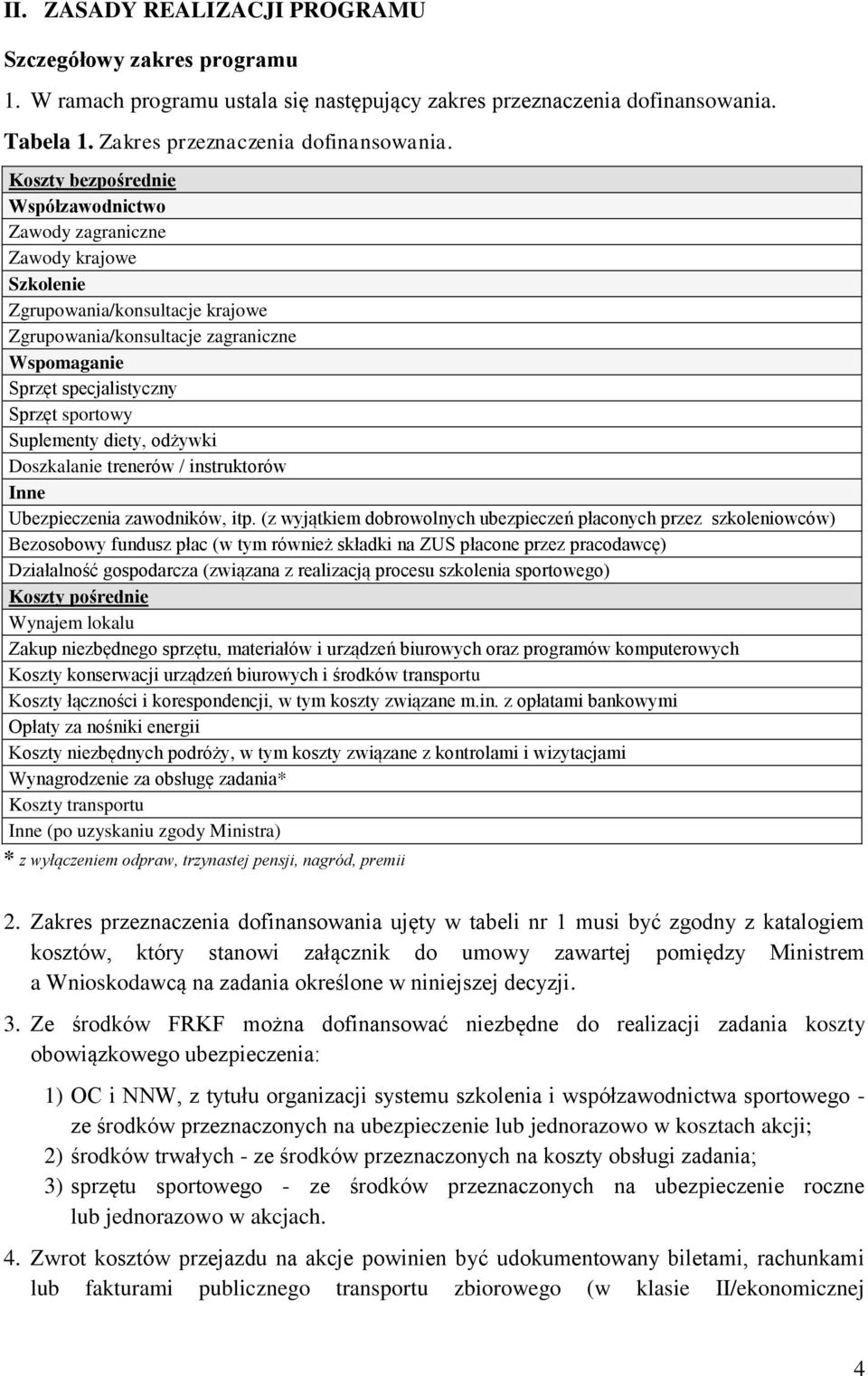 Suplementy diety, odżywki Doszkalanie trenerów / instruktorów Inne Ubezpieczenia zawodników, itp.