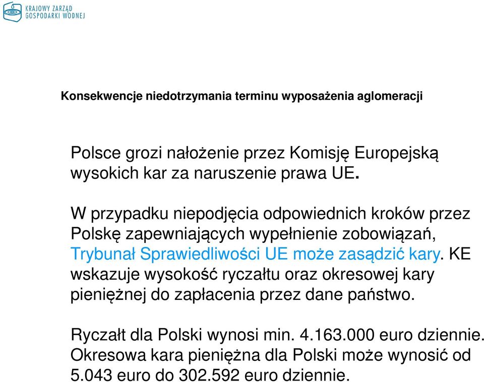 W przypadku niepodjęcia odpowiednich kroków przez Polskę zapewniających wypełnienie zobowiązań, Trybunał Sprawiedliwości UE może