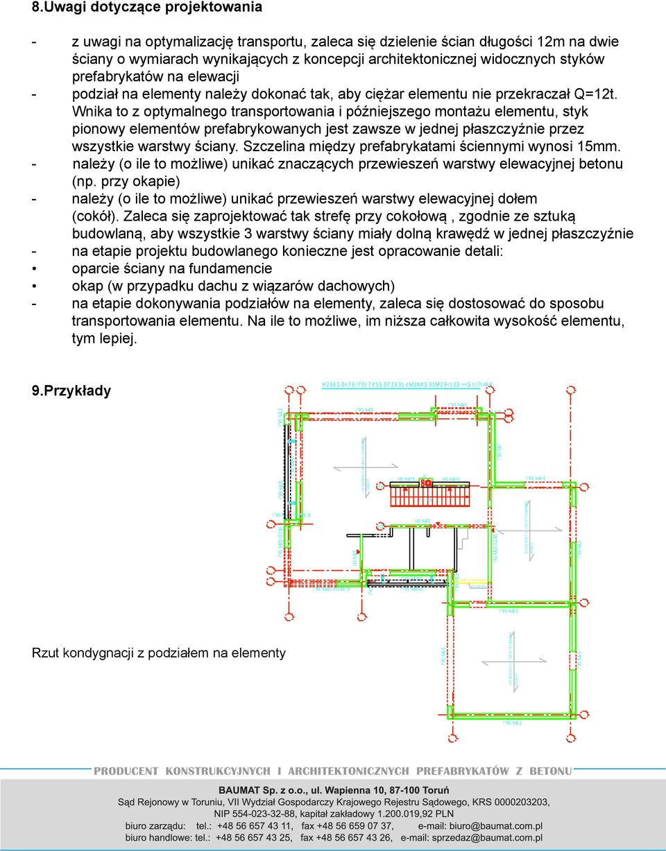 Wnika to z optymalnego transportowania i późniejszego montażu elementu, styk pionowy elementów prefabrykowanych jest zawsze w jednej płaszczyźnie przez wszystkie warstwy ściany.