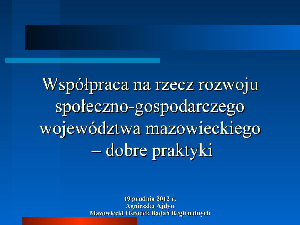 mazowieckiego dobre praktyki 19 grudnia