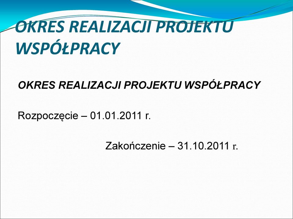 Rozpoczęcie 01.01.2011 r.