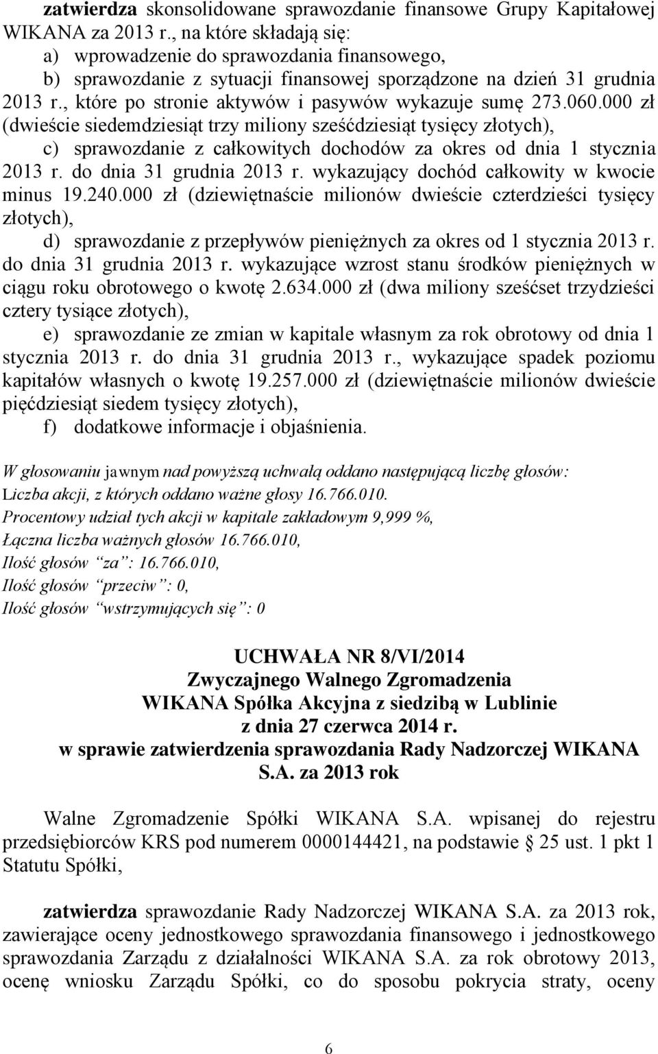 , które po stronie aktywów i pasywów wykazuje sumę 273.060.