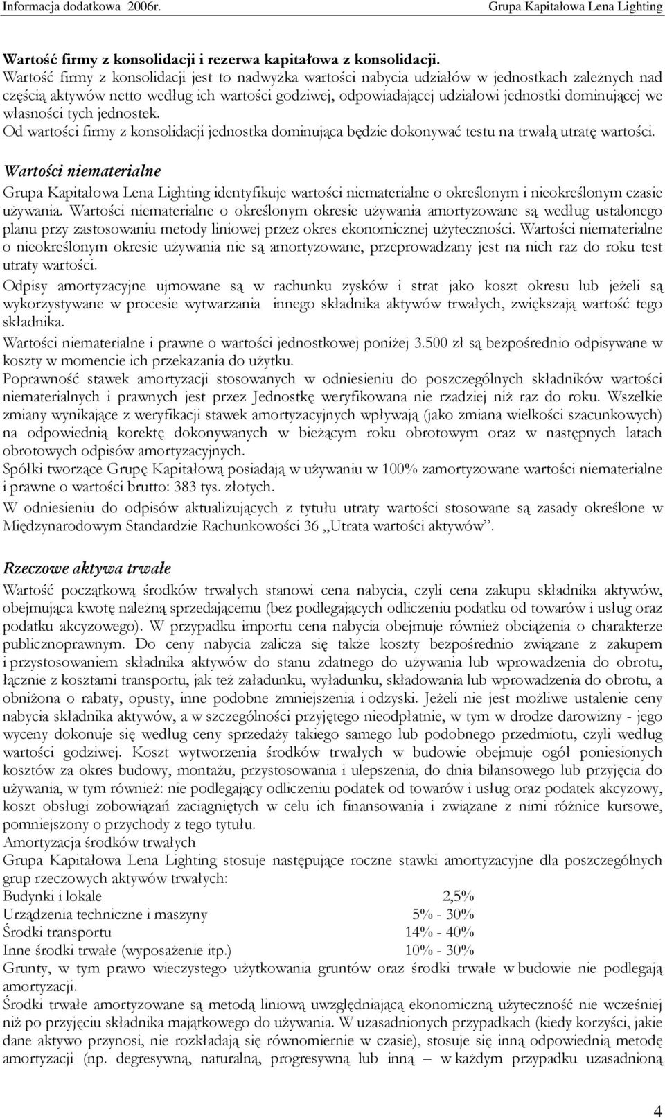 we własności tych jednostek. Od wartości firmy z konsolidacji jednostka dominująca będzie dokonywać testu na trwałą utratę wartości.