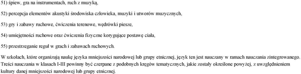 W szkołach, które organizują naukę języka mniejszości narodowej lub grupy etnicznej, język ten jest nauczany w ramach nauczania zintegrowanego.