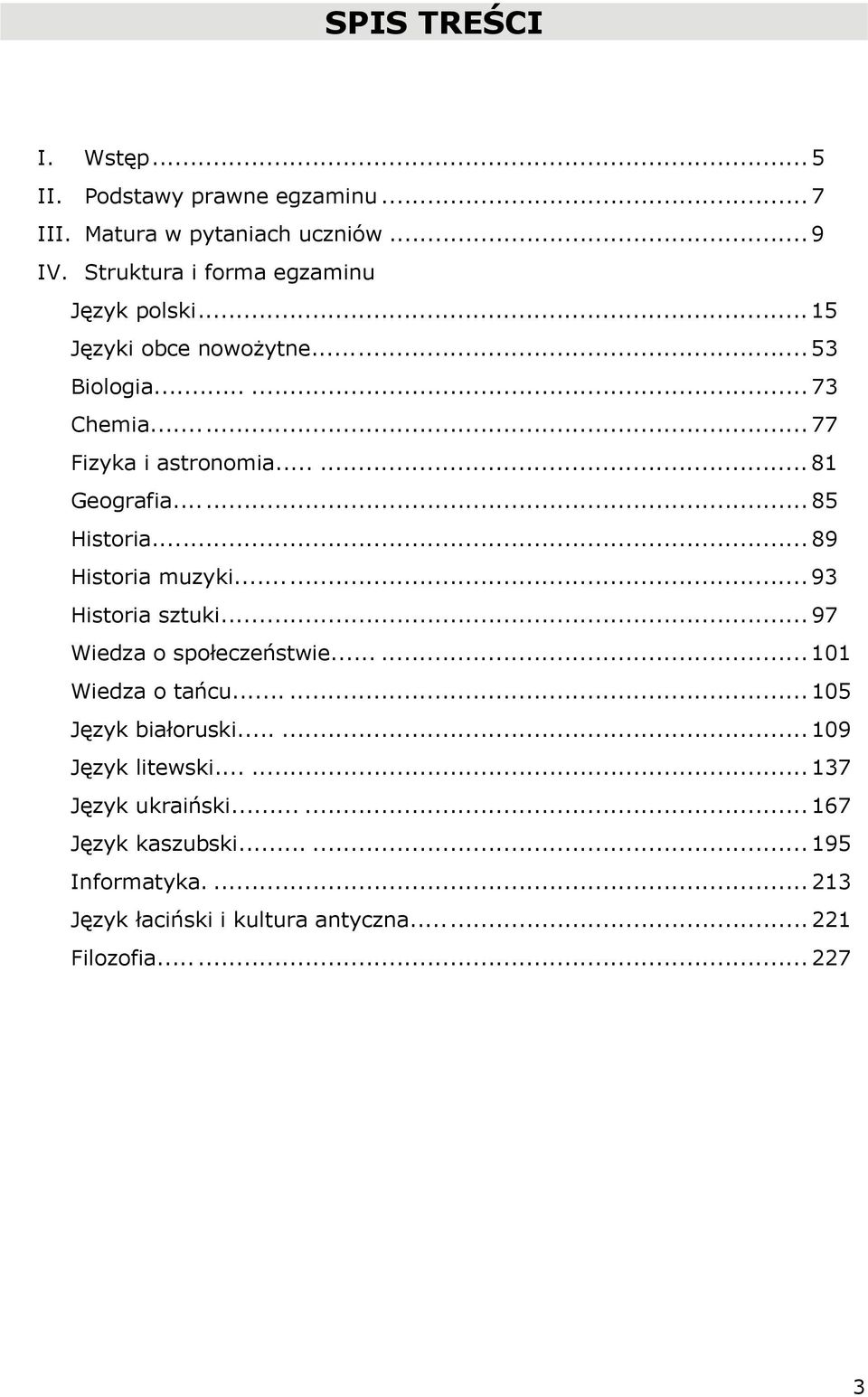 .. 85 Historia... 89 Historia muzyki... 93 Historia sztuki... 97 Wiedza o społeczeństwie...... 101 Wiedza o tańcu...... 105 Język białoruski.