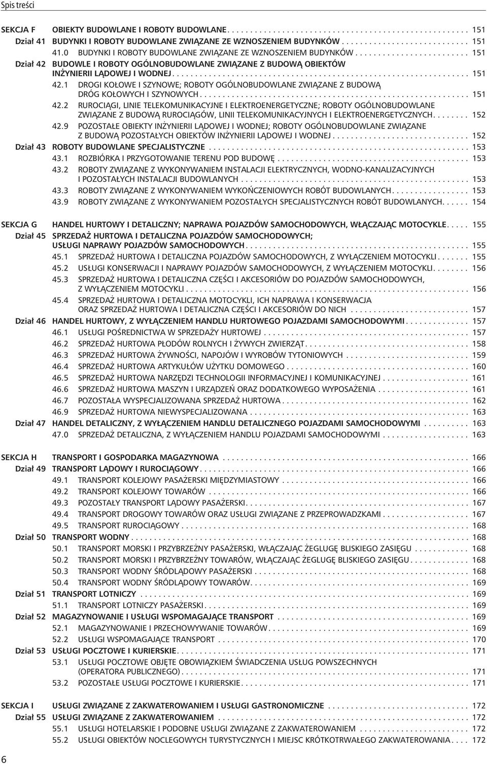 1 DROGI KOŁOWE I SZYNOWE; ROBOTY OGÓLNOBUDOWLANE ZWIĄZANE Z BUDOWĄ DRÓG KOŁOWYCH I SZYNOWYCH........................................................... 151 42.