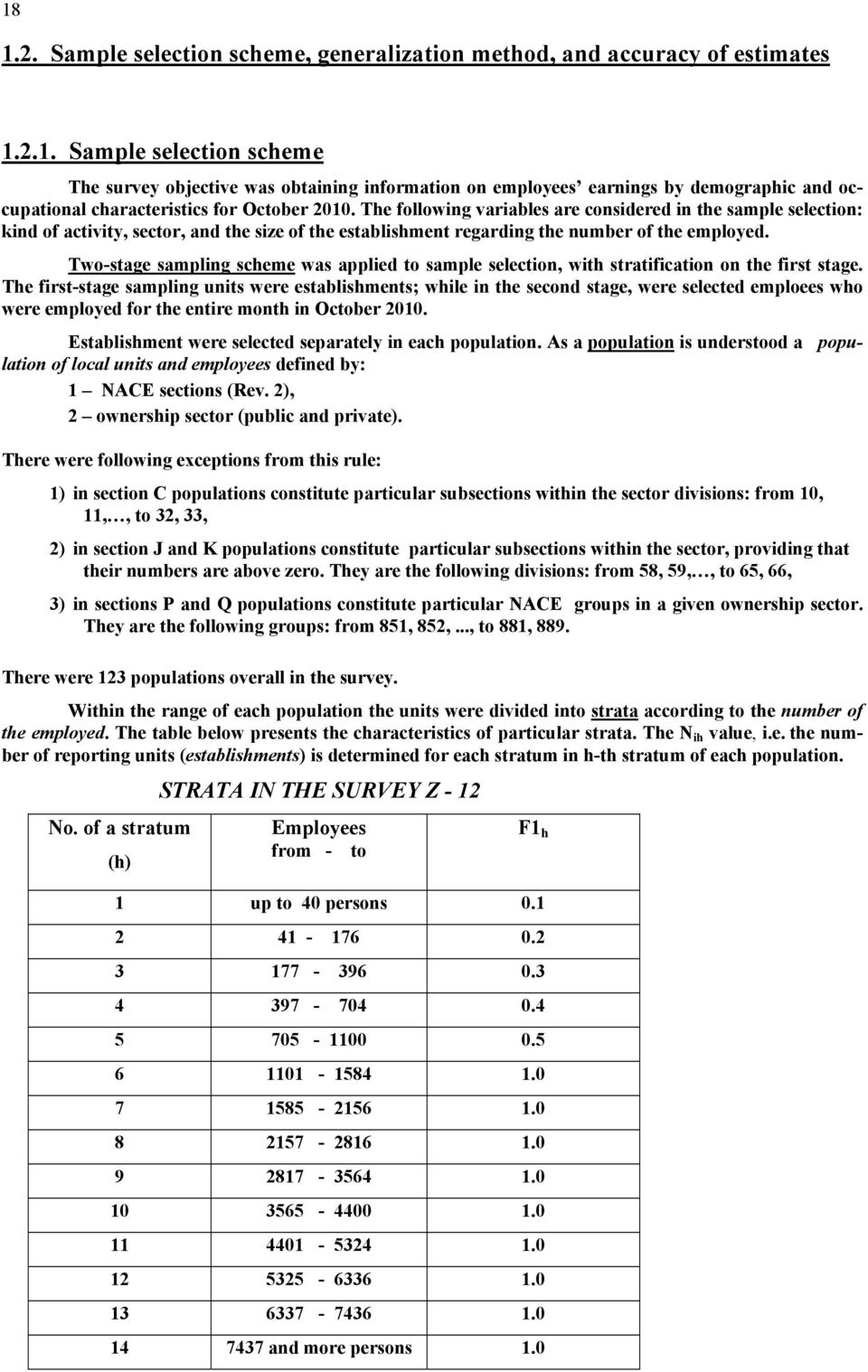 Two-stage sampling scheme was applied to sample selection, with stratification on the first stage.