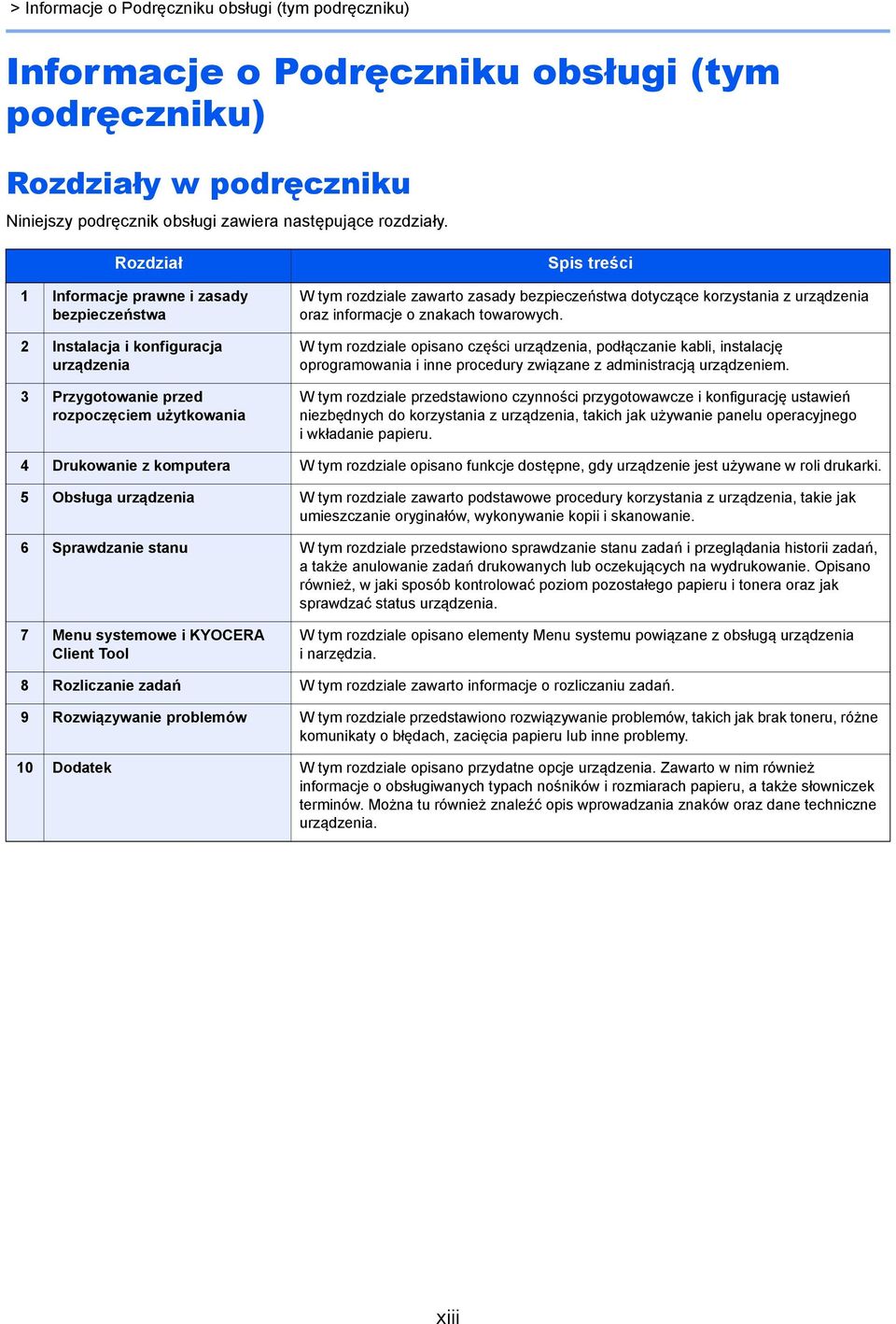 dotyczące korzystania z urządzenia oraz informacje o znakach towarowych.