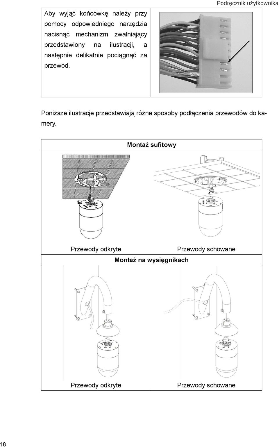 Podręcznik użytkownika Poniższe ilustracje przedstawiają różne sposoby podłączenia przewodów do