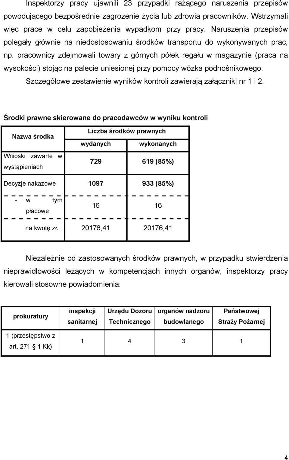 pracownicy zdejmowali towary z górnych półek regału w magazynie (praca na wysokości) stojąc na palecie uniesionej przy pomocy wózka podnośnikowego.