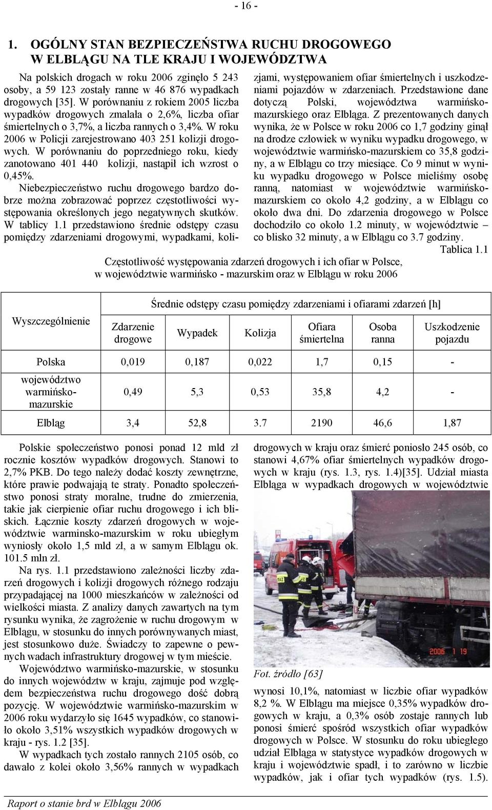 ofiar śmiertelnych i uszkodzeniami pojazdów w zdarzeniach. Przedstawione dane drogowych [35].