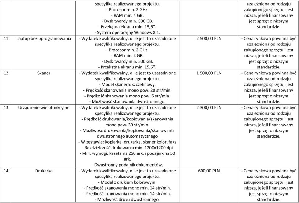 13 Urządzenie wielofunkcyjne - Prędkość drukowania/kopiowania/skanowania mono pow. 30 str/min.