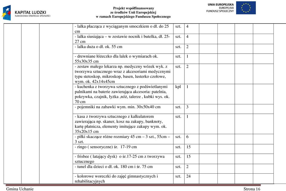 z tworzywa sztucznego wraz z akcesoriami medycznymi typu stetoskop, mikroskop, basen, lusterko czołowe, wym. ok.