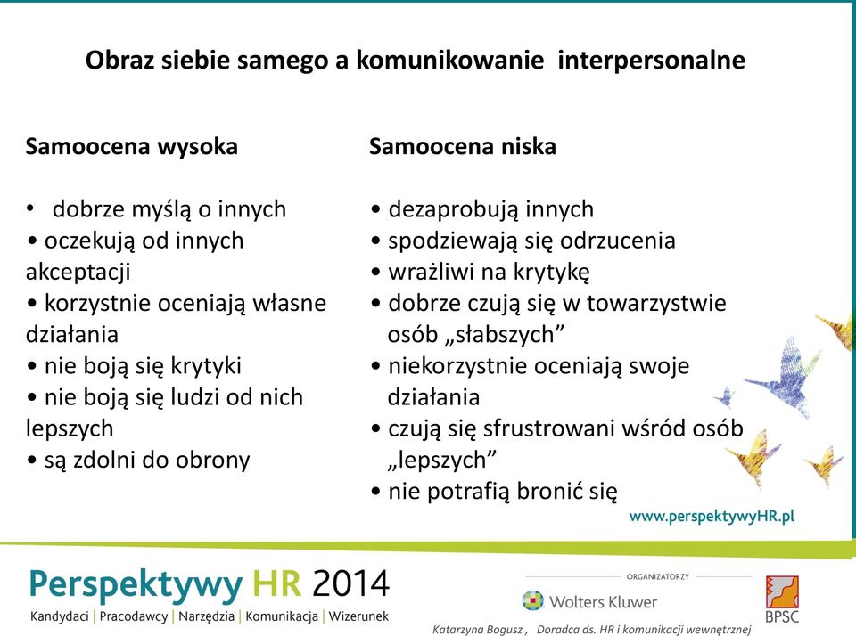 obrony Samoocena niska dezaprobują innych spodziewają się odrzucenia wrażliwi na krytykę dobrze czują się w